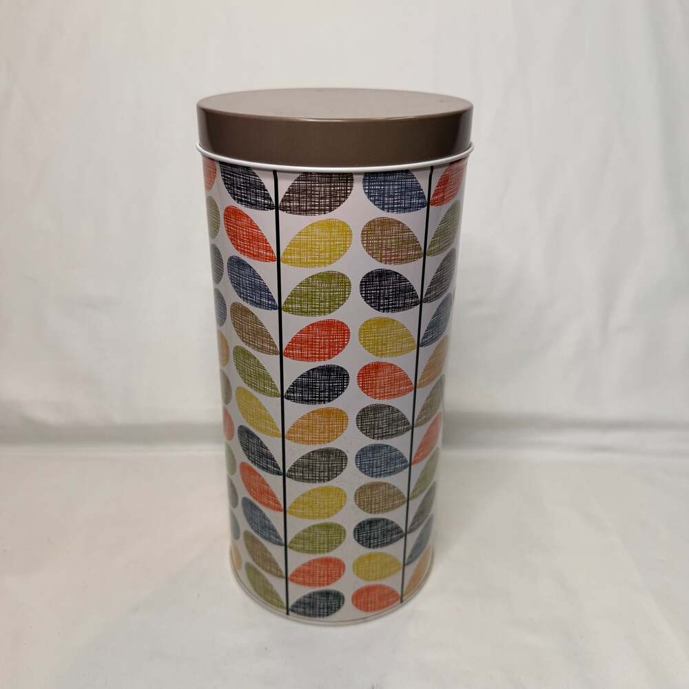 Orla Kiely Multi Stem Print Tall Metal Kitchen Storage Canisters, set of 2